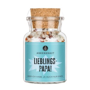 Ankerkraut Chili-Salz Lieblingspapa im Glas mit Korken, Küchenkräuter Geschenkidee.