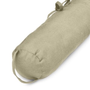 Beautissu Viento Zugluftstopper 10x100cm in Taupe. Zylindrischer Türstopper aus geripptem Stoff mit Schlaufe, schützt vor Durchzug.