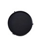 okwish Couchtisch mit Massivholz Metall Wohnzimmer 2-stöckig Rundtisch 44x44x48cm Schwarz_7