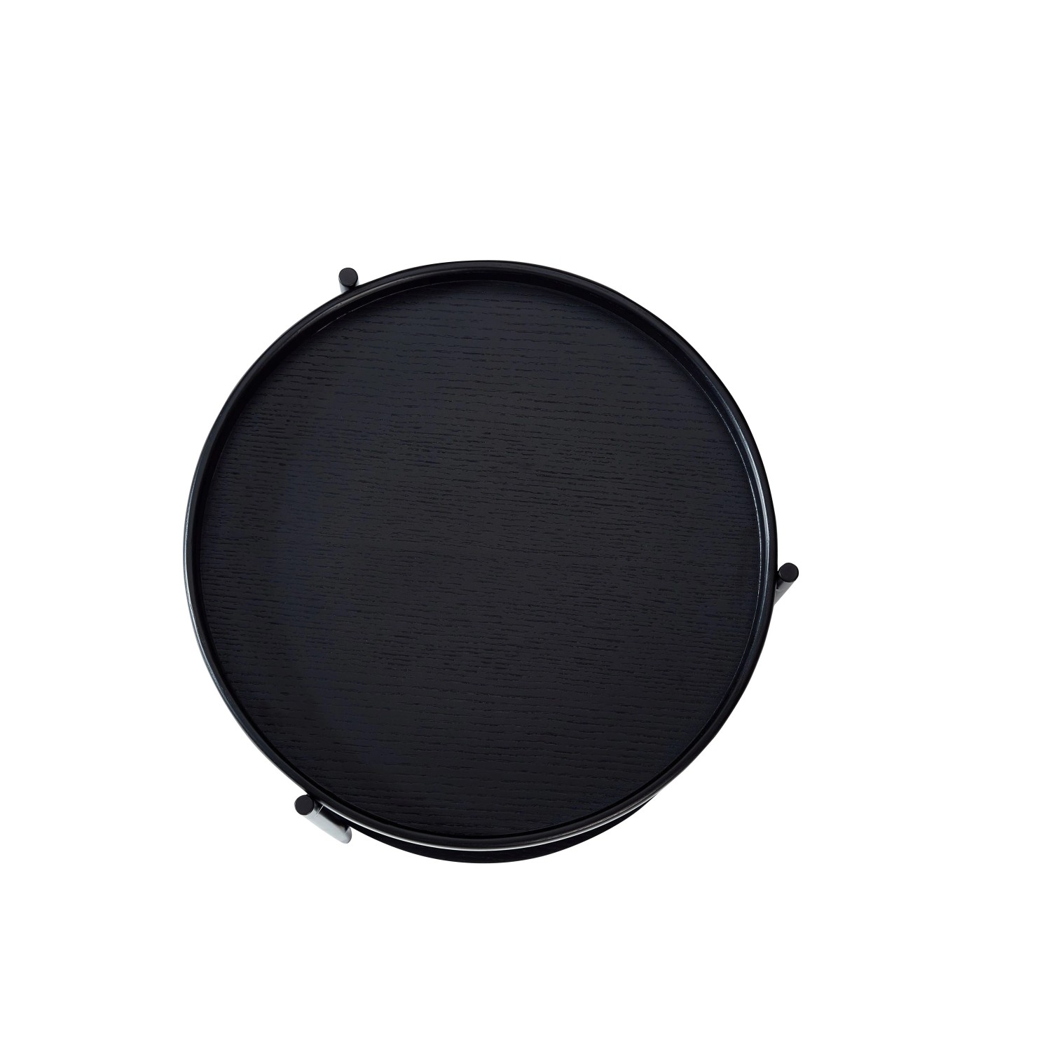 okwish Couchtisch mit Massivholz Metall Wohnzimmer 2-stöckig Rundtisch 44x44x48cm Schwarz_7