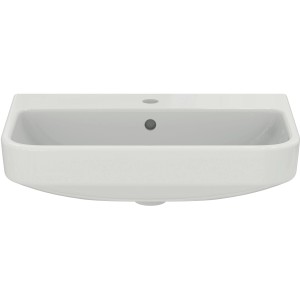 Ideal Standard i.life S Handwaschbecken, 60 cm, Weiß, aus Feinfeuerton mit Hahnloch und Überlauf.
