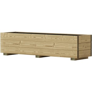 Rechteckiger Pflanzkasten Grinzing aus kesseldruckimprägnierter Fichte, 130x35 cm, für den Garten.