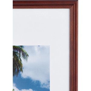Holzbilderrahmen Mahagoni, gerillt, 20x30 cm. Dekorativer Fotorahmen für Bilder und Fotos.