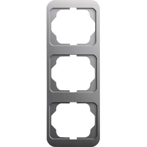Busch-Jaeger Alpha Nea Abdeckrahmen, 3-fach, Platin, senkrecht.