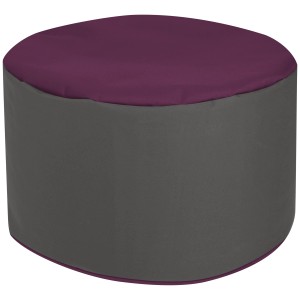 Sitting Point Hocker DotCom in Aubergine und Grau, runder Sitzsack für Indoor & Outdoor.