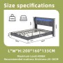 okwish Polsterbett 160x200cm mit LED Kopfteil Schlafzimmer Grau ohne Matratze_5