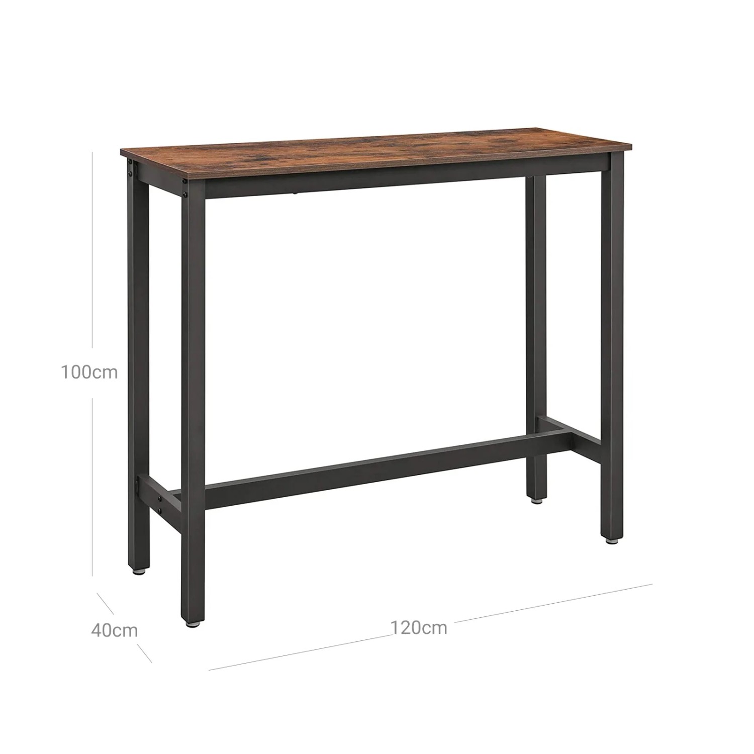 Vasagle Bartisch (120x40x100cm) in Braun-Schwarz. Ideal für kleine Essbereiche.