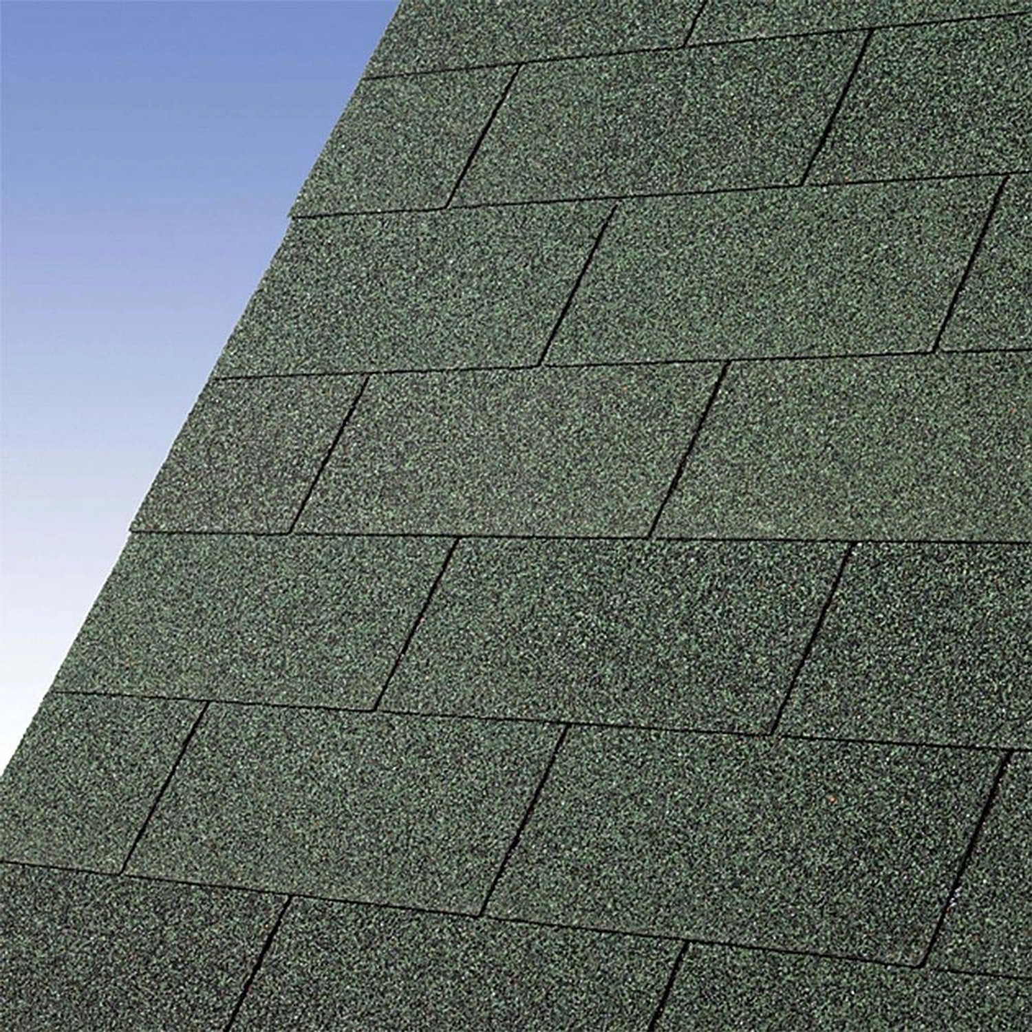 Detailaufnahme der grünen Dachschindeln für Karibu Pavillon Varberg 2.