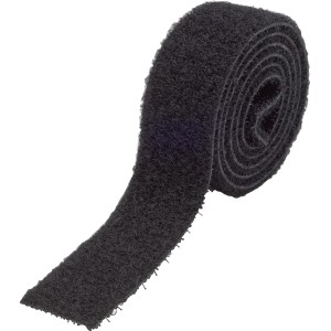 Schwarzes Klettband, 600 mm x 20 mm, 2 Stück, aufgerollt. Ideal zur Befestigung.