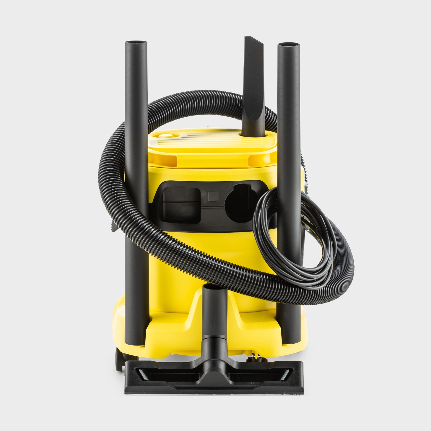 Kärcher Akku Nass-Trockensauger WD 2-18, gelb, mit Zubehör. Kompakter Nasssauger für Haus, Garten und Keller.