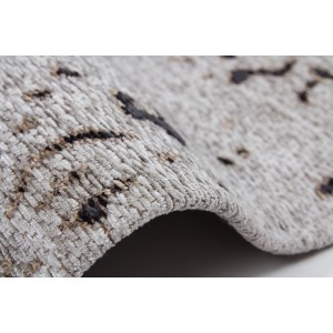 Detailansicht: Grauer Vintage Teppich Guadeloupe 80x150 cm mit Muster.