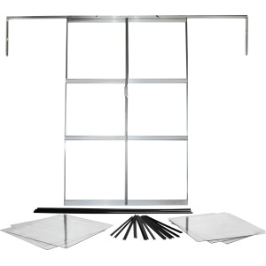 Vitavia Doppeltür-Set für Sirius Gewächshaus, Alu blank, inkl. Montagematerial und Glassatz.