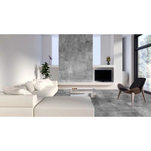 Wohnraum mit Classen Ceramin Fliese Neo Vario Urbana in Steinoptik als Boden- und Wandfliese.