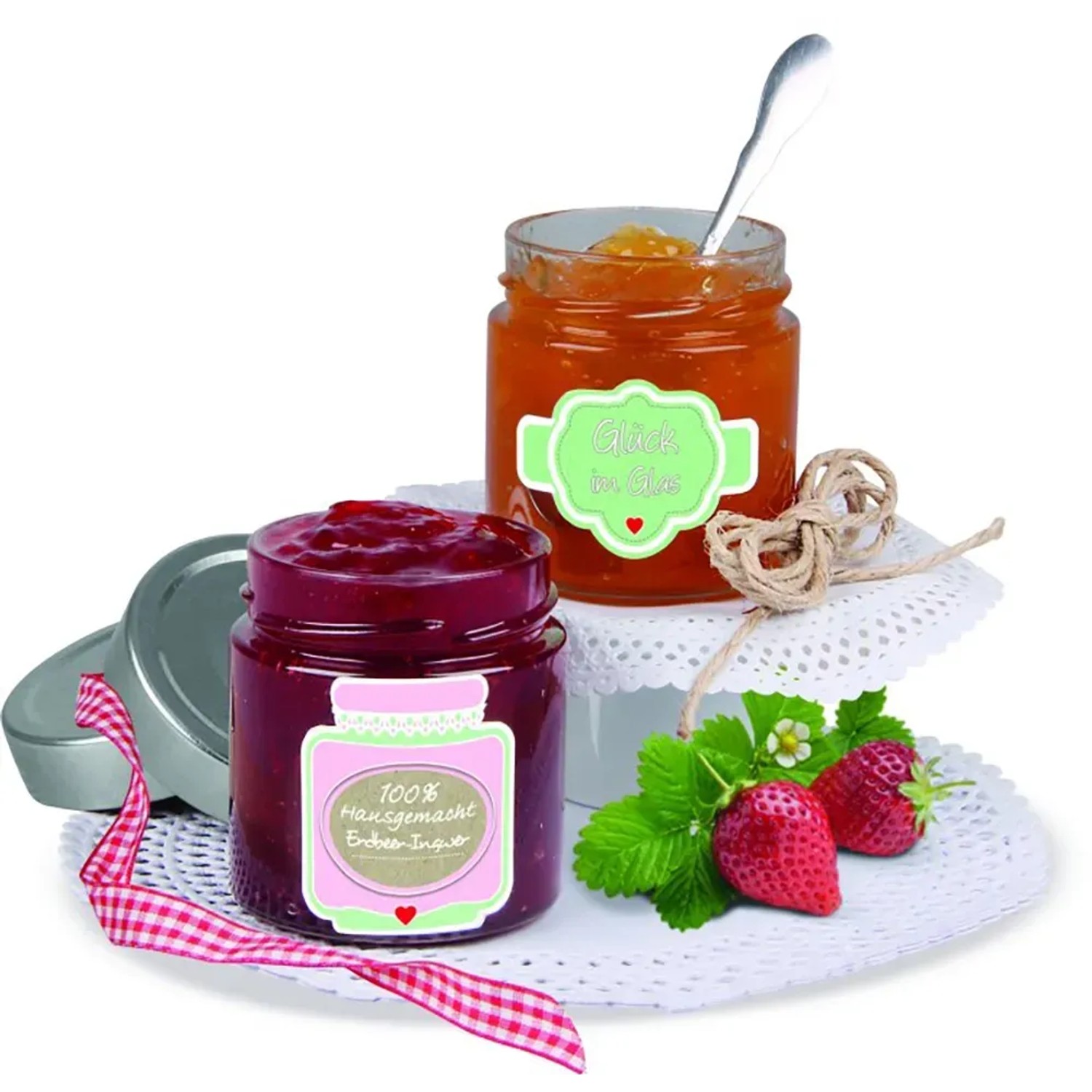 Dr. Oetker Gläser-Etiketten: Marmeladengläser mit beschriftbaren Aufklebern in verschiedenen Designs.