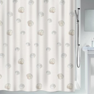 Spirella Duschvorhang Atlantis, 120x200 cm, Champagner mit Muschelmuster.