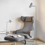 Trio Tischleuchte Marley, Nickel matt, Design-Tischlampe mit beweglichem Leuchtenkopf.