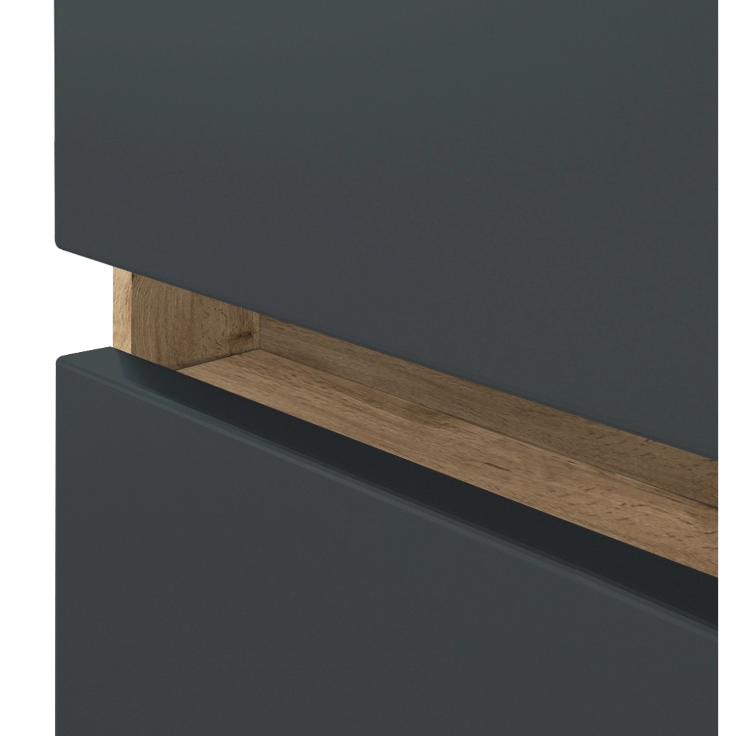 Detailaufnahme: Held Möbel Waschbeckenunterschrank Bari, 60 cm, matt Grau-Wotaneiche Dekor.