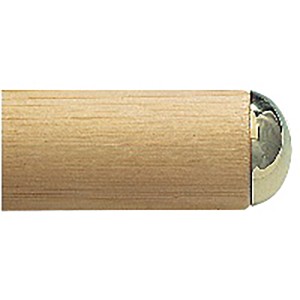 Holzhandlauf mit Endkappe in Chrom Matt, 2er Set Handlauf Zubehör.
