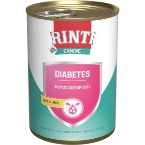 Rinti Hunde-Nassfutter Canine Diabetes, 400g Dose mit Huhn für Hunde mit Diabetes.