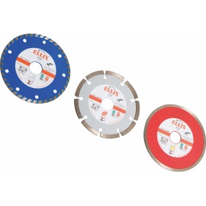 Ellix Diamanttrennscheiben-Set, 3 Scheiben (125 mm) für Winkelschleifer zum Trennen von Fliesen und Baustoffen.