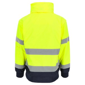 Herock Hochsichtbare Jacke Tarvos, gelb/marineblau, Gr. S, Arbeitskleidung mit Reflektoren.