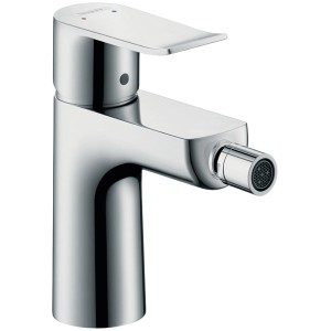Hansgrohe Metris Bidetarmatur mit Zugstange in Chrom, moderne Badarmatur für Bidet mit flexiblen Anschlüssen.