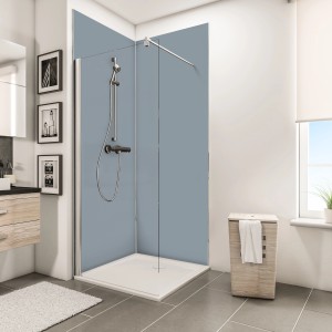 Schulte Duschrückwand Decodesign Hellgrau, 210x90 cm, zur Erweiterung der Duschkabine.