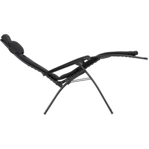 Schwarzer Lafuma Relaxsessel RSX CLIP AC AirComfort® aus Stahl, seitliche Ansicht.