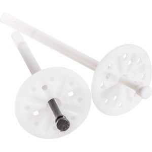 Weiße Dämmstoffdübel Thermomaster D-Plus, 200 mm, für Vollwärmeschutz-Systeme.