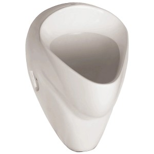 Sanitop-Wingenroth Universal Urinal-Set in Weiß, inklusive Druckspüler und Zubehör.