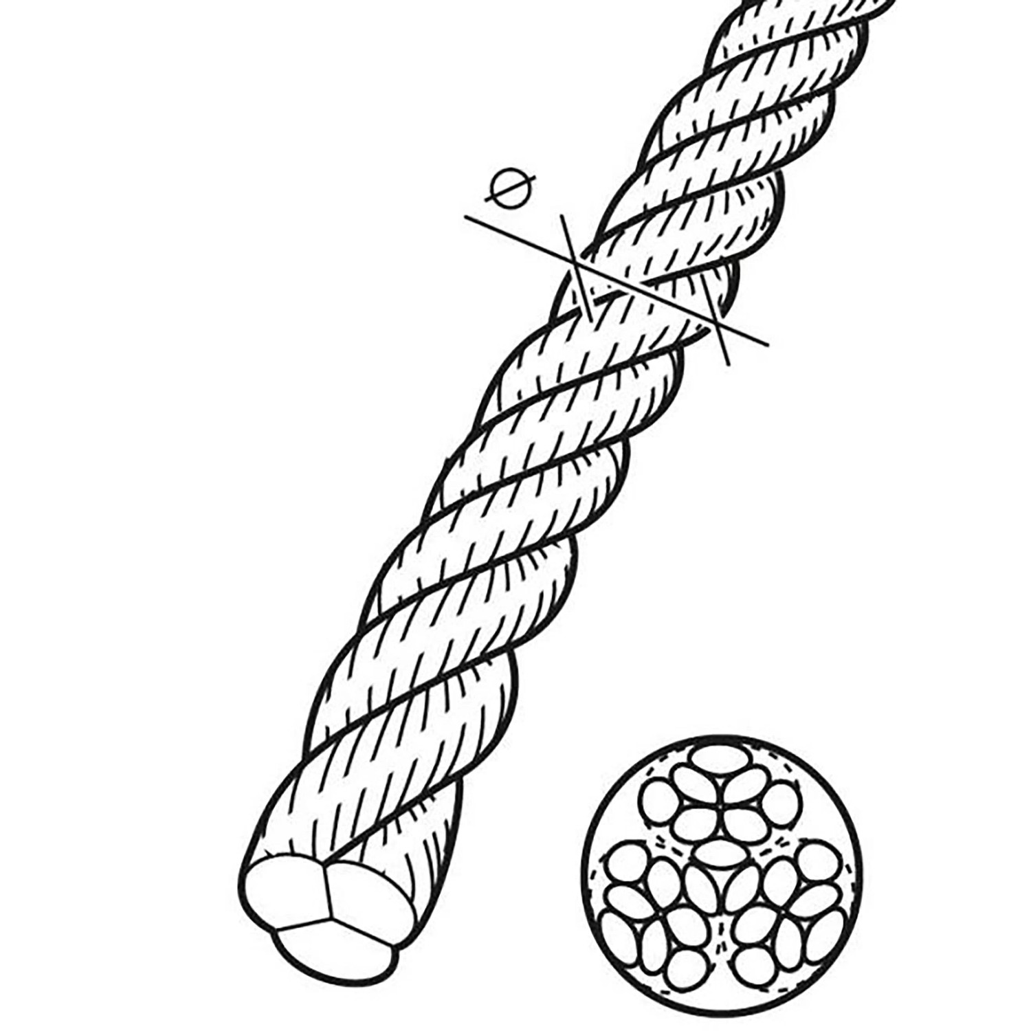 Conacord Seil, 10mm, Natur, aus Polypropylen-Stapelfasern, gedreht, als Meterware.