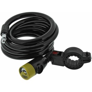 Burg Wächter Fahrrad-Seilschloss 340, 180 cm, mit Zylinder, Schlüssel und Fahrradhalterung.