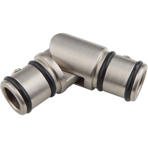 Mydeco Gelenkverbinder für Gardinenstangen, Edelstahl-Optik, 2 cm Durchmesser.