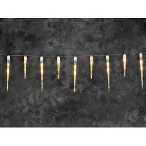 Konstsmide LED Lichtervorhang Eiszapfen 24 bernsteinfarbene LEDs innen und außen