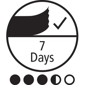 Symbol für 7 Tage rückstandsfreie Entfernung des Tesa Malerbands Classic.