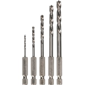 Bosch Holzbohrer-Set, 5-teilig, mit Sechskantschaft, Größen von 2 mm bis 6 mm.