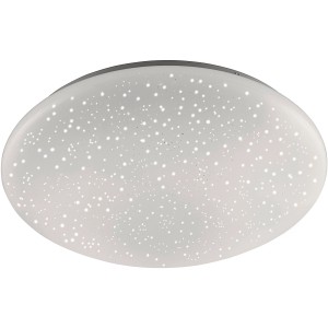 Weiße LED-Deckenleuchte Skyler mit Sternenhimmel-Optik, Ø 39 cm.