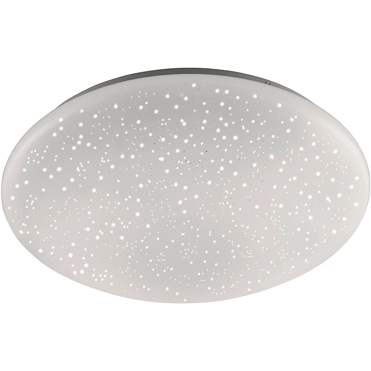 Weiße LED-Deckenleuchte Skyler mit Sternenhimmel-Optik, Ø 39 cm.