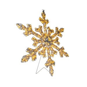 Konstsmide Deko-Schneeflocke mit 200 bernsteinfarbenen LEDs für außen. Leuchtende Weihnachtsdekoration.
