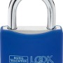 Burg Wächter Vorhangschloss Look 402, blaues Zylinder-Schloss aus Aluminium.