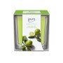 ipuro ESSENTIALS Lime Light Duftkerze 125g im Glas mit Limetten-Dekor.