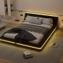 okwish Bodenbett 140x200cm mit LED Beleuchtung Schlafzimmer Schwarz ohne Matratze_9