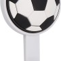Weiß-schwarzer Siro Garderobenhaken mit Fußball-Motiv, selbstklebend.