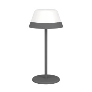 EGLO LED Tischlampe Meggiano, grau-weiß, kabellos, mit Touch-Funktion und RGBW, IP54.