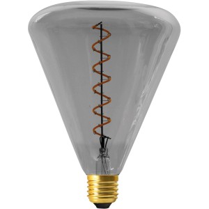 Näve LED-Leuchtmittel E27 Dilly, 4W, extra warmes Licht, graues Glas, spiralförmiges Filament.