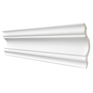 Weißes Decosa Zierprofil Selina, 2 m Länge, für die dekorative Wand- und Deckengestaltung.