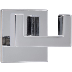 Siro Haken 2331, selbstklebend, verchromt glänzend. Garderobenhaken aus Metall mit modernem, eckigem Design.