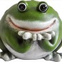 Sitzende, grüne Deko-Figur Frosch, 14 cm, für die Gartendekoration.