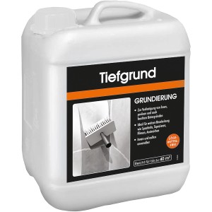 Aktion Tiefgrund 5l im weißen Kanister, geeignet zur Verfestigung von Untergründen.
