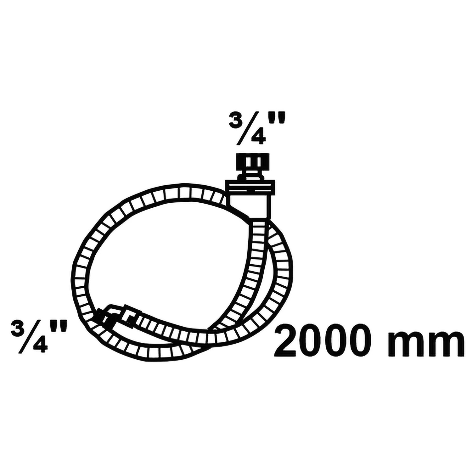 Kirchhoff Sicherheits-Zulaufschlauch, 2m, 3/4 Zoll Anschluss für Waschmaschine und Spülmaschine.